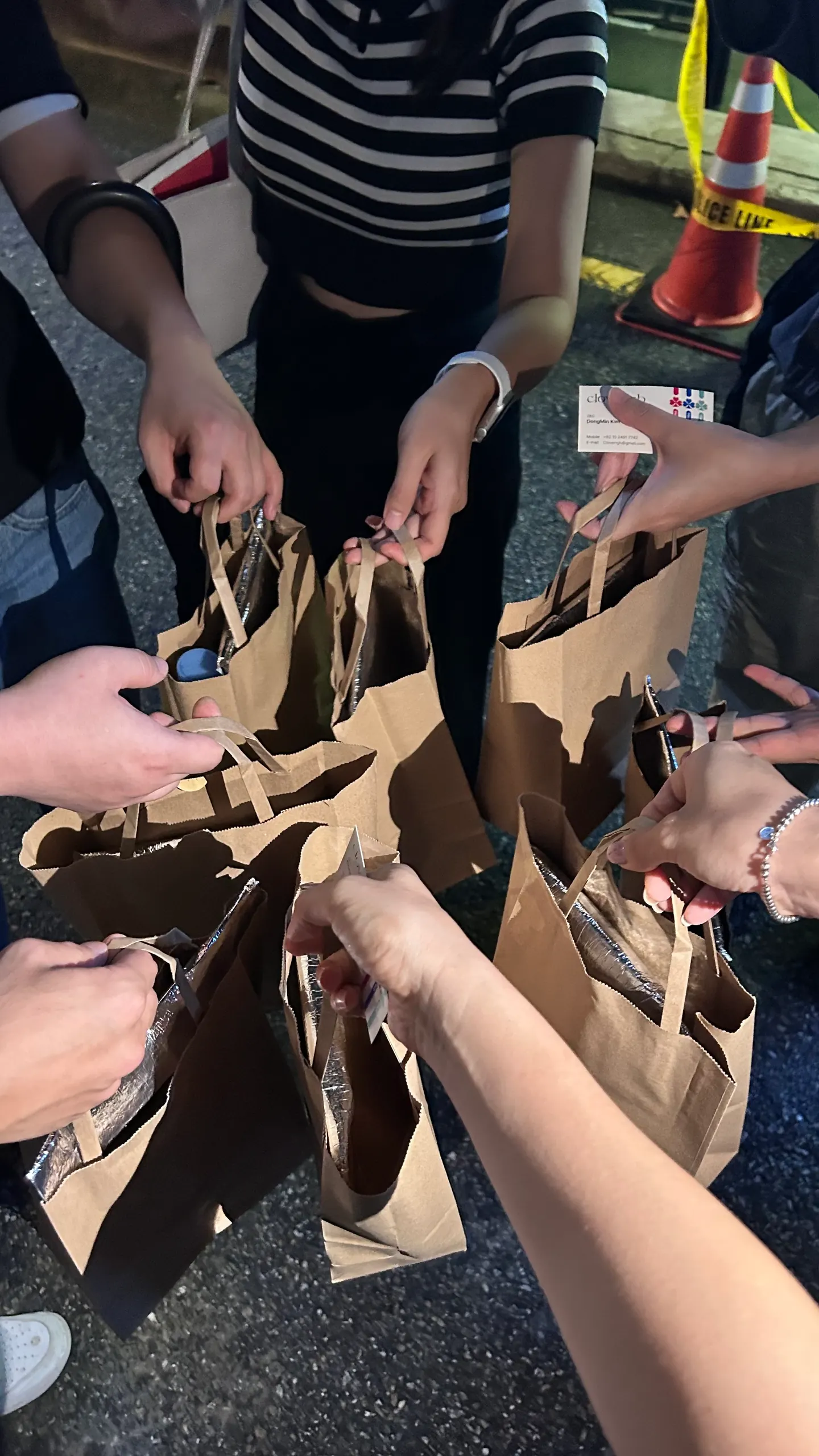 Participants holding their packed creations
